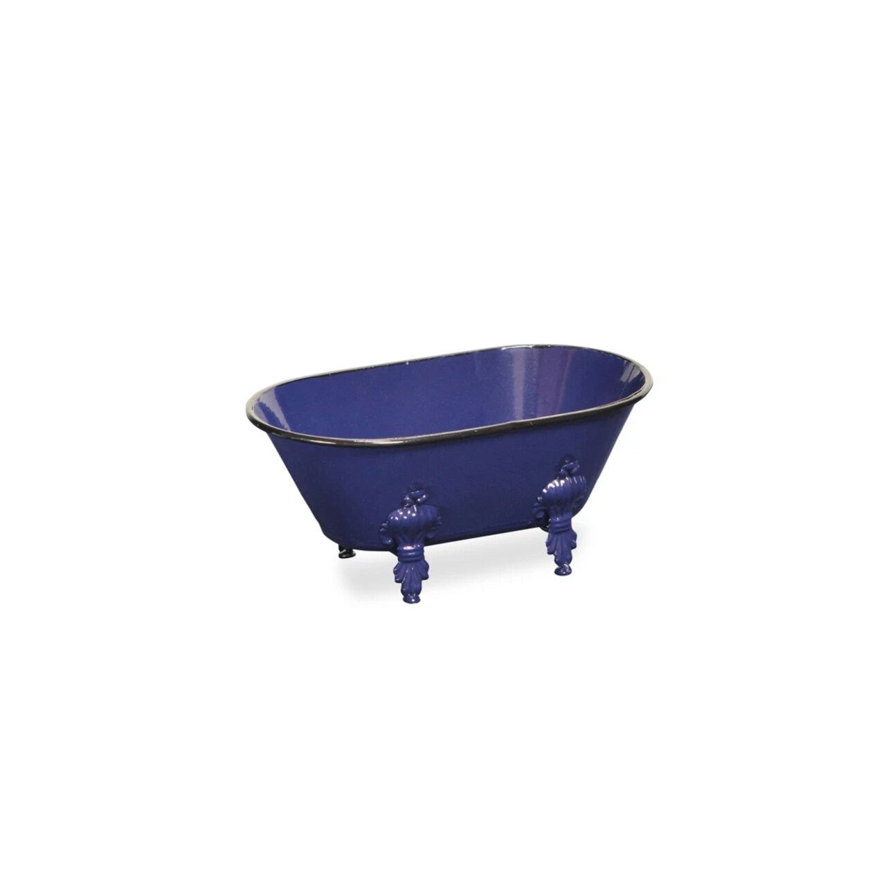 Contemporary Home Living 10" Blue and Black Metal Bathtub Tabletop Decoration